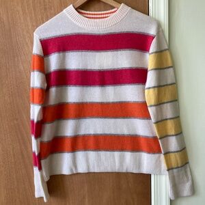 Candy striped Kinross cashmere sweater, NWT